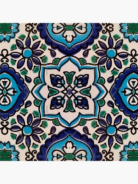 Tunisian Tiles, Blue Mosaic Tile, Mosaic Tile Stickers, Mosaic Tile Designs, Blue Mosaic, Clock Design, Mosaic Patterns, North Africa, Modern Prints