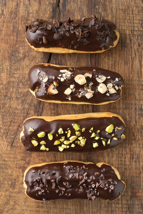 Gluten Free Eclairs, Gf Eclairs, Vegan Eclairs, Chocolate Eclairs Recipe, Eclairs Recipe, Chocolate Eclair Recipe, Chocolate Eclairs, Gluten Free Chocolate Recipes, Eclair Recipe