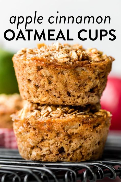 Apple Cinnamon Baked Oatmeal, Cinnamon Baked Oatmeal, Oats Milk, Oatmeal Apple, Glutenfri Baking, Apple Cinnamon Oatmeal, Baked Oatmeal Cups, Apple Recipes Easy, Sally's Baking