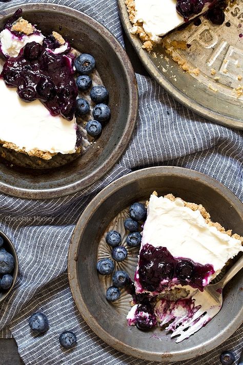 No Bake Blueberry Cheesecake Pie - Homemade In The Kitchen Blueberry Cheese Pie, Blueberry Cheesecake Pie, Homemade Blueberry Pie, No Bake Cheesecake Filling, No Bake Blueberry Cheesecake, Peach Pie Filling, Cream Cheese Pie, Blueberry Pie Filling, Healthy Summer Desserts