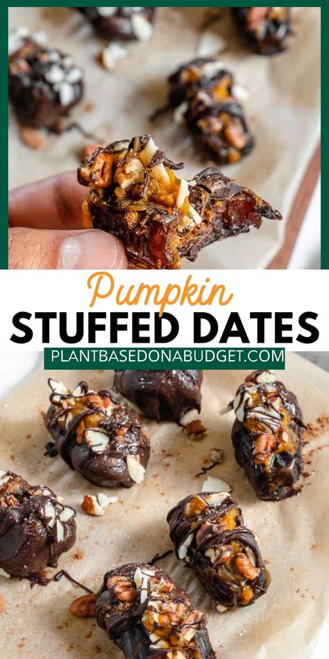 Desserts With Dates, Vegan Appetizers Recipes, Plant Based Meal Planning, Stuffed Dates, Vegan Easter, Plant Based Desserts, Healthy Vegan Desserts, Date Recipes, Pumpkin Spice Syrup