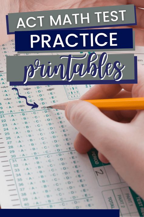 Encourage an early start to allow much time for studying and prepare your students with these ACT Math Test Practice Printables. Act Math Prep, Act Study Guide, Act Practice Test, Math Formula Sheet, Act Study, Homeschool Highschool, Act Test, Study Timer, Act Math