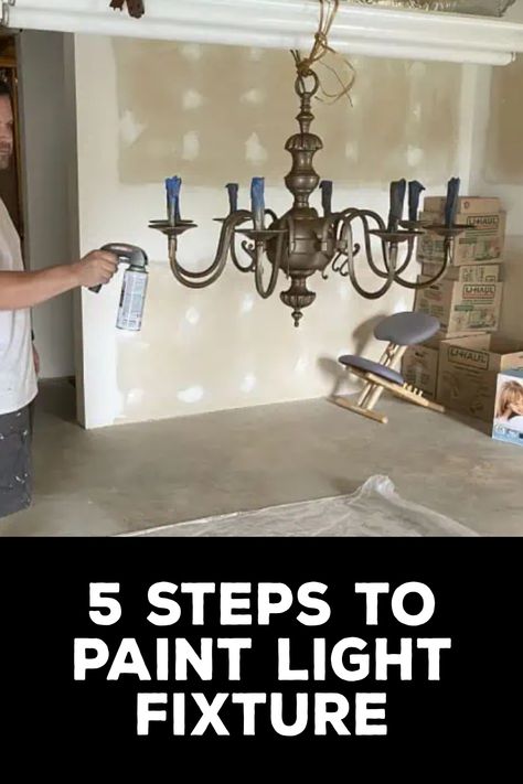 How to Paint Light Fixture Paint Light Fixture, Spanish Tile Roof, Painting Light Fixtures, Hanging Christmas Lights, Spray Paint Cans, Elegant Chandeliers, Old Lights, Painted Sticks, Decorative Lighting