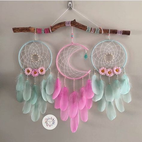 Atrapasueños Diy, Crochet Headband Tutorial, Wool Crafts Diy, Crystal Suncatchers Diy, Chunky Crochet Blanket Pattern, Dream Catcher Tutorial, Dream Catcher Patterns, Diy Wall Decor For Bedroom, Beautiful Dream Catchers