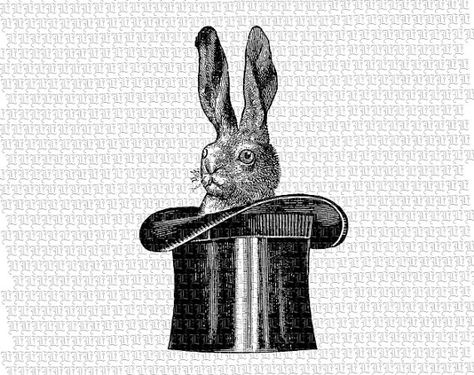 Printable Bunny Rabbit Image Top Hat Magic Vintage Graphics Download 2312 Top Hat Drawing, Rabbit In A Hat, Rabbit Image, Robert Crumb Art, Happy Birthday Steve, Cute Bunny Pictures, Rabbit Tattoos, Sweet Tattoos, Magic Hat