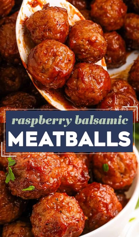 Raspberry Meatballs, Crockpot Meatball Recipes, Meatloaf Balls, Balsamic Meatballs, Roast Beef Salad, Crockpot Meatballs, Flexitarian Recipes, The Chunky Chef, Chunky Chef