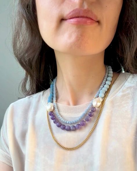 Blue Angelite, Pearl, Chalcedony, Gold Necklace -- by Bombyx House. Discover the artistry of handmade jewelry. Each piece is a testament to timeless craftsmanship and sustainability. https://i.mtr.cool/psmzxgplqq Wedding Jewelry For Bride, Wedding Jewelry Bracelets, Unique Jewelry Designs, Jewelry Design Necklace, Sustainable Jewelry, Bride Jewellery, Gold Jewellery Design, Wedding Bracelet, Elevate Your Style