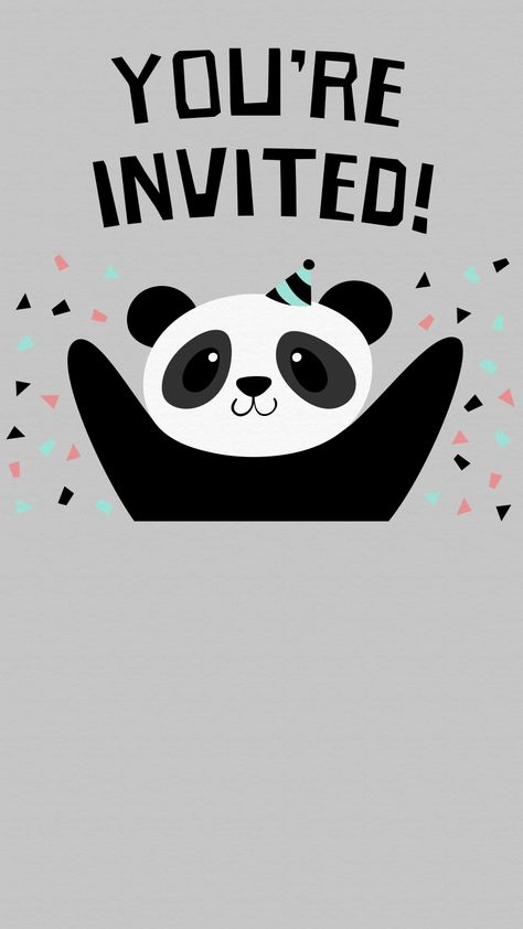 Panda Party Invitations, Panda Birthday Party Invitations, Panda Invitation, Panda Birthday Party Decorations, Panda Party Ideas, Panda Birthday Invitations, Birthday Theme 4, Panda Themed Party, Bear Animated