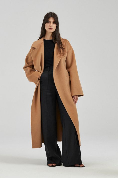 Long Tan Coat Outfit, Camel Wool Coat Outfit, Camel Trench Coat Outfit, Tan Coat Outfit, Duster Coat Outfit, Wool Coat Outfits, Oversized Coat Outfit, Brown Coat Outfit, Wool Coat Outfit