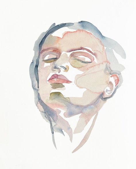 Evanescent No. 4 at ArtfullyWalls, undefined Watercolor Portrait Painting, Abstract Portrait Painting, Abstract Portrait, Canvas Framing, Watercolor Portraits, Professional Artist, Original Watercolor Painting, Portrait Painting, Original Watercolors