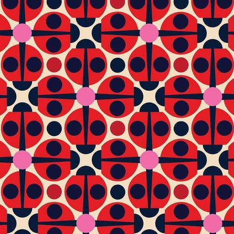 staciedash on Instagram: "“La Coccinelle / Lady Beetles”—🐞 Inspired by the infestation of ladybugs looking for a warm place to hibernate. They are one of my favourite pollinators, so I leave my doors open. ❤️ #pattern #patterndesign #surfacepatterndesign #ladybug #lovetosew #textile #textiledesign #staciedashdesign #seniorgrapicdesigner #artlcensing #artforlicensing #bugs #retro #fall #polkadots #seamlesspatterns #pollinators" Ladybird Illustration, Ladybug Graphic, Ladybug Illustration, Pennsylvania Dutch Art, Bug Pattern, Red Bug, Ladybug Pattern, Lady Beetle, Dutch Art