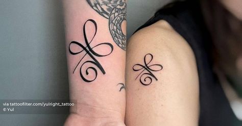 Matching Tattoos Love, Matching Tattoos Best Friends, Friends Matching Tattoos, New Beginning Symbol, Tattoos Best Friends, Minimalist Symbols, Zibu Symbols, Best Friends Matching, New Beginning Tattoo