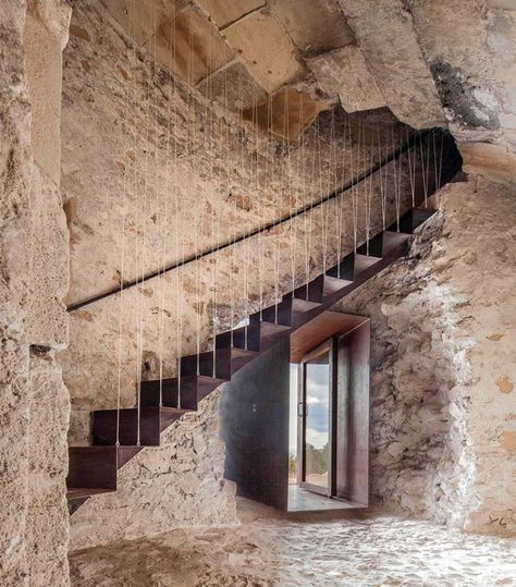 Ruins Architecture, Formentera Spain, Detail Arsitektur, Stone Building, Renovation Architecture, Stone Houses, Stone House, Staircase Design, Contemporary Architecture