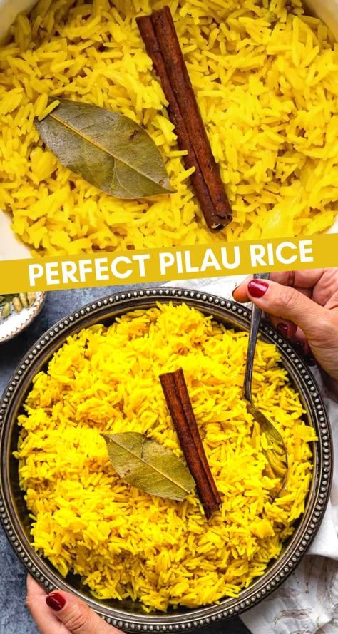 Easy Pilau Rice Recipe, Rice For Curry, Pilau Rice Recipe, Rice Ideas, Pilau Rice, Instant Pot Vegetarian, Rice Side Dish Recipes, Seasoned Rice Recipes, Indian Rice Recipes