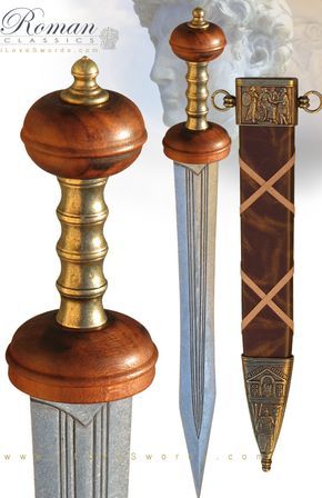 NobleWares Large Image of Roman Gladius Sword 4140 with Sheath by Denix of Spain Escudo Viking, Roman Shield, Roman Gladius, Roman Armor, Tactical Swords, Roman Warriors, Roman Legion, Swords Medieval, Roman Soldiers