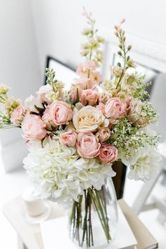 Simple Pink Flower Arrangements, White Pink Flower Arrangements, Pink Rose Flower Arrangements, Light Pink And White Flower Arrangements, Pink Hydrangea Centerpiece, White Rose Arrangements, Pink And White Flower Arrangements, Pink And White Floral Arrangements, Pink Hydrangea Centerpieces