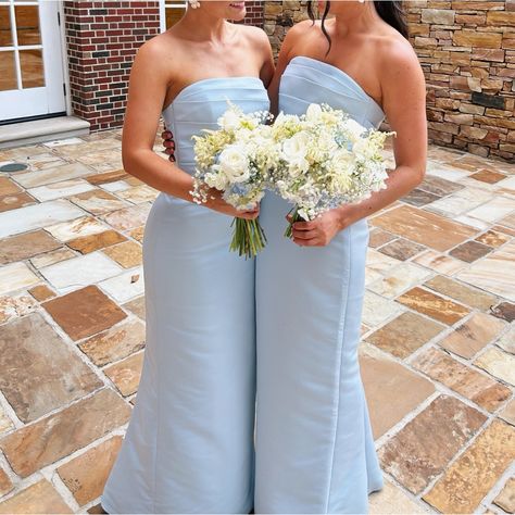 Grey blue bridesmaid dresses