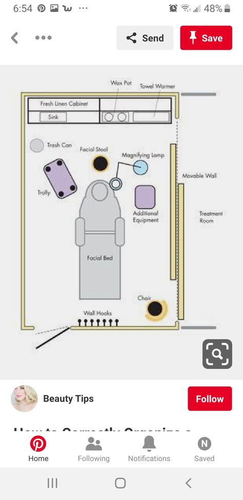 Med Spa Layout, Spa Room Layout, Esthetician Room Layout, Small Wax Room Ideas, Spa Layout Design Floor Plans, Small Massage Room Ideas, Spa Floor Plan, Brow Room, Spa Room Ideas Estheticians