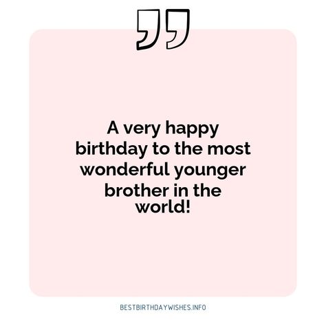 It's your younger brother's birthday and you want to make it extra special. Writing a heartfelt wish can make all the difference, but it can be hard t... | # #BirthdayWishes Check more at https://www.ehindijokes.com/birthday-wishes-for-younger-brother/ Younger Brother Birthday Quotes, Birthday Wishes For Younger Brother, Brother Birthday Quotes, Brother Birthday, Younger Brother, Very Happy Birthday, Wishes For You, Insta Photo Ideas, Insta Photo