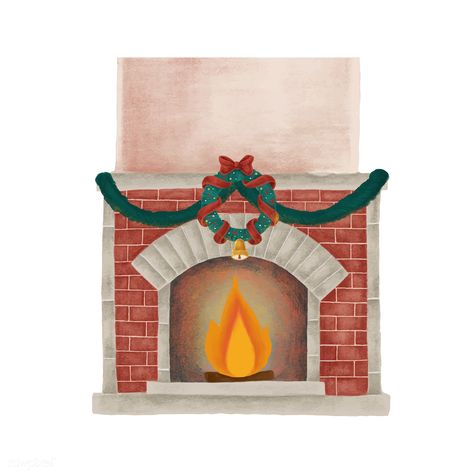 Hand drawn fireplace on Christmas eve | free image by rawpixel.com Fireplace Illustration, Scrapbook Christmas Cards, Fireplace Vintage, Childrens Christmas Crafts, Fireplace Drawing, Fireplace Christmas, Christmas Graphic Design, Vintage Fireplace, Christmas Card Art