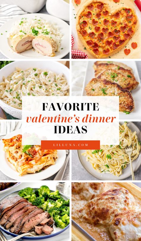 Make the perfect Valentine's Day menu!! From main dishes to desserts, we've got all of the Valentines dinner ideas! Valentines Dinner Ideas, Easy Steak Marinade Recipes, Parmesan Potato Recipe, Pink Drink Recipes, Valentines Dinner, Sausage Pasta Recipes, Tortellini Salad, Chicken Parmigiana, Creamy Pesto