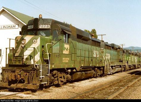 RailPictures.Net Photo: BN 2223 Burlington Northern Railroad EMD GP30 at Bellingham, Washington by S.L.Dixon Railroad Images, Bnsf Railway, Train Trip, Bellingham Washington, Milwaukee Road, Burlington Northern, Norfolk Southern, Ho Trains, Railroad Photography