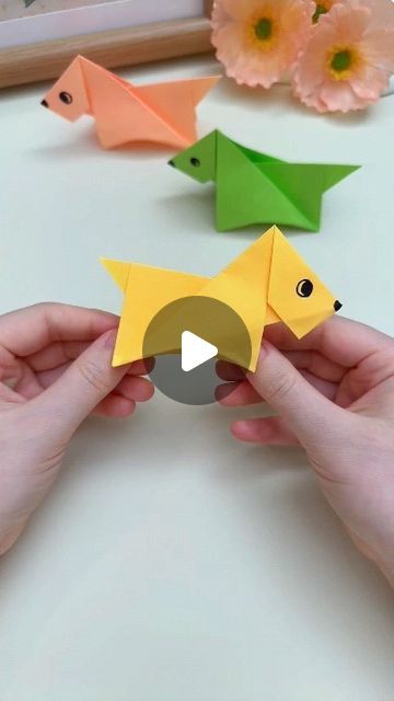 Origami For Kindergarten, Puppy Origami, Origami For Children, Simple Origami For Kids, Pokemon Origami, Easy Origami Animals, Animal Origami, Origami For Kids, Easy Origami For Kids