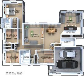 Backler 4 Bedroom House Plan | Generation Homes NZ Galley Kitchen Dining, Ensuite And Walk In Wardrobe, Bedroom Spacious, 4 Bedroom House Plan, 4 Bedroom House Plans, Walk In Wardrobe, Bedroom With Ensuite, 4 Bedroom House, Bedroom House Plans