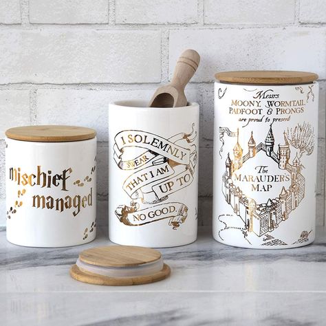 Harry Potter Kitchen Decor, Harry Potter Bathroom Decor, Moony Wormtail Padfoot And Prongs, Padfoot And Prongs, Harry Potter Kitchen, Harry Potter Bathroom, Harry Potter Marauders Map, Ceramic Storage, Harry Potter Shop