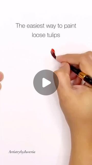 Watercolour Tulips Tutorial, Tulip Watercolor Painting, Watercolour Tulips, Floral Painting Videos, Watercolor Art Flowers, Easy Watercolor Flowers, Loose Drawing, Tulip Watercolor, Loose Florals