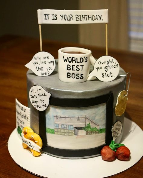 The Office Cake 2018 Office Cake Ideas, The Office Cake Ideas, The Office Themed Cake, The Office Birthday Cake, Office Birthday Cake, The Office Cake, Office Cake, Office Themed Party, Office Birthday Party