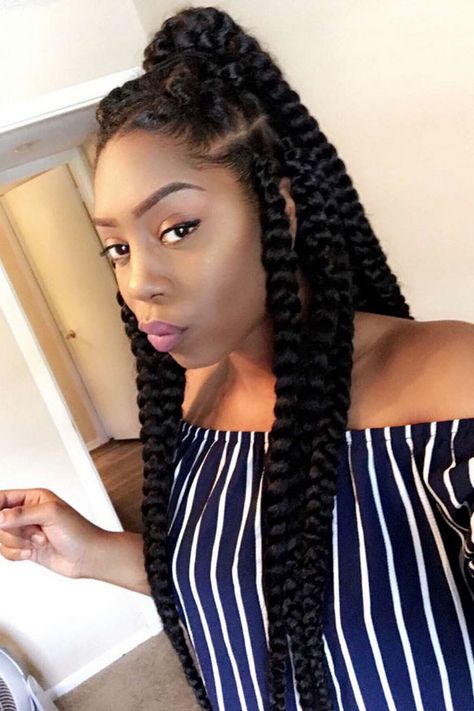 Jumbo Braids Inspiration   - 25 Beautiful Black Women Show Us How To Slay In Jumbo Braids Hairstyles Bohemian, Jumbo Box Braids Styles, Blonde Box Braids, Braid Inspiration, Big Braids, Bohemian Braids, Jumbo Box Braids, Asymmetrical Hairstyles, Long Box Braids