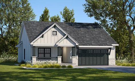 1200 Sq Ft House, 1500 Sq Ft House, Craftsman Cottage, House Plans 3 Bedroom, Garage House Plans, Farmhouse Style House Plans, Craftsman Style House Plans, Craftsman House Plan, Farmhouse House