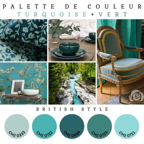 🌺 Le turquoise et le vert sont souvent utilisés dans le style Anglais ou British Style, avec des tapisseries à motifs floraux sur fond turquoise ou un mur de couleur turquoise pastel dans la salle à manger. Style Anglais, British Style, A A, Pastel, Turquoise, On Instagram, Instagram