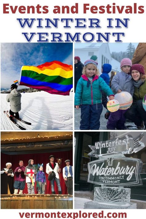 It's winter in Vermont. Before cabin fever starts to set in, keep it at bay with these unique Vermont winter events taking place in January and February this year. Winter In Vermont, Vermont Skiing, Visit Vermont, Things To Do In Vermont, Vermont Travel, Vermont Winter, Vermont Vacation, Burlington Vermont, New England Travel