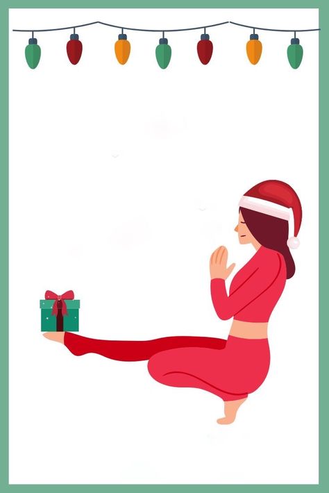 Christmas Yoga Pictures, Yoga Christmas Pictures, Yoga Christmas Quotes, Christmas Yoga Poses, Yoga New Year, Pilates Christmas, Yoga Humor, Yoga Cartoon, Christmas Yoga