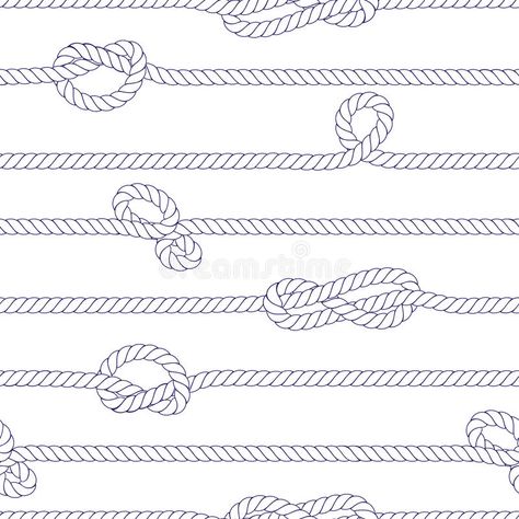 Rope Tattoo, Marine Rope, Tie Dye Crafts, Writing Tattoos, Textile Prints Design, Rope Knots, White Rope, Print Illustration, Vintage Nautical