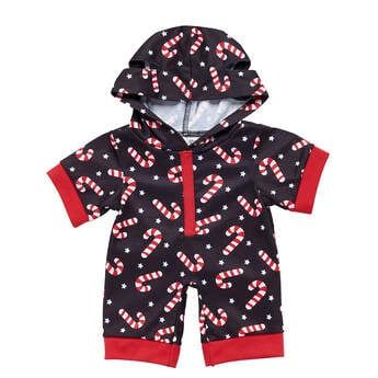 Build A Bear Christmas Outfits, Build A Bear Christmas, Red Velvet Jumpsuit, Yummy Candy, Bear Pics, Build A Bear Outfits, Cute Jumpsuit, Candy Cane Lane, Animal Clothing