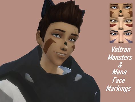 Voltron Monsters and Mana face markings that I created. Sims 4 Face Markings, Voltron Sims 4 Cc, Face Markings, Sims4 Cc, Maybe Someday, Sims Community, Voltron Legendary Defender, Cc Sims, Ts4 Cc