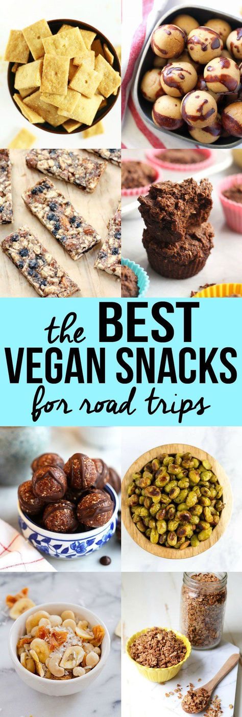 Your summer adventures aren't complete without the best vegan snacks for road trips! Save yourself some money by making them at home. Delicious and easy! Roadtrip Vegan Snacks, Roadtrip Snacks, Best Vegan Snacks, Patisserie Vegan, Trip Snacks, Vegan Snack, Healthy Vegan Snacks, Diet Ideas, Vegan Travel