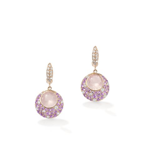 Candy earrings in 19 carat rose gold set with diamonds, pink sapphires and rose quartz Robinson Pelham, Color Stones Jewelry, Candy Earrings, Stones Jewelry, Color Stones, Color Stone, Fine Jewelry Designers, Diamond Jewellery, Jewellery Designs