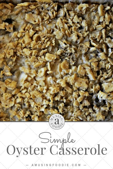 This simple oyster casserole will become a favorite dish for the holidays! Oyster Dressing With Saltines, Oyster Casserole With Saltines, Scalloped Oysters With Ritz Crackers, Oyster Dressing Recipes With Crackers, Scalloped Oysters With Saltines, Oyster Casserole Recipes, Ritz Crackers Recipes, Oyster Casserole, Casserole With Ritz Crackers