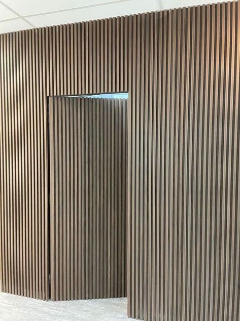 Hidden Doors In Walls, Louvre Doors, Invisible Doors, Wood Slat Wall, Wall Panel Design, Wooden Wall Panels, Flush Doors, Hidden Door, Slat Wall