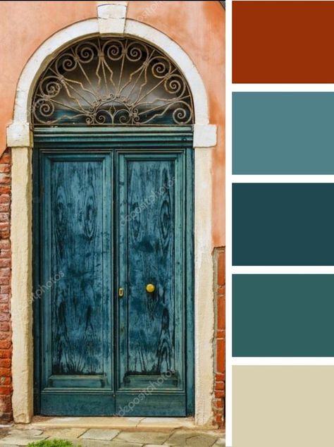 Trending Colors 2023, Beach House Outdoor Living, Burnt Orange Living Room, Teal Color Palette, Chic Beach House, Beach House Bedroom, Colors 2023, Trending Colors, Complimentary Color Scheme