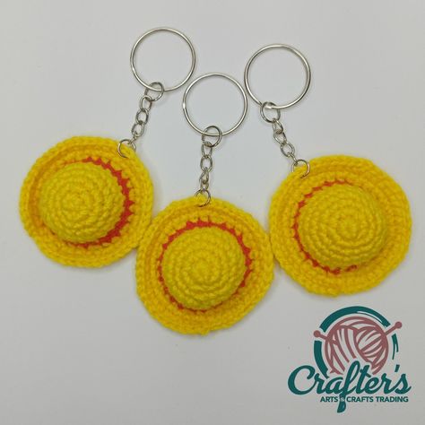 You can visit the video tutorial linked in this pin. 😊 Crochet Hat Keychain, Luffy Hat Crochet, Crochet Luffy, Crochet Keychain Tutorial, Luffy Hat, Watermelon Keychain, Crochet Watermelon, Chain Ideas, Keychain Pattern