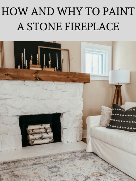 Fireplace Painting Ideas Stone, Stone Fireplace Painted White, Update Stone Fireplace Wall, Painted Slate Fireplace, Painting Stone Fireplace White, Paint Fireplace Stone, Painting Fireplace Stone, Painted Stone Fireplace Before And After, Painted Fireplace Stone