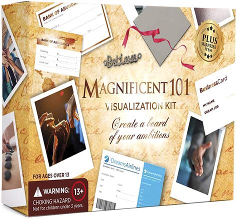 Magnificent Vision Board Kit - Create a Vision for Your Dream Life - Use The Power of Visualization to Achieve Your Dreams (Ultimate) by The Sunny Factory Feng Shui Vision Board, Vision Board Supplies, Vision Boarding, Vision Board Kit, Vision Board Party, Life Goals Pictures, Gratitude Cards, Create A Board, Certificate Of Achievement