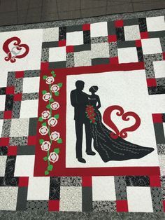 Wedding Guest Quilt, Wedding Guest Book Quilt, Wedding Dress Quilt, Wedding Quilts, Quilt Wedding, Panel Quilt Patterns, Bubble Quilt, Quilt Pattern Book, Easy Valentine Crafts