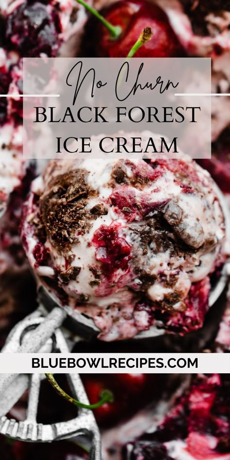 No Churn Chocolate Cherry Ice Cream, Homemade No Churn Ice Cream, Sour Cherry Ice Cream, Frozen Cherry Recipes, Homemade Fruit Ice Cream, Black Cherry Ice Cream, Black Forest Ice Cream, Homemade Cherry Sauce, Cherry Ice Cream Recipe