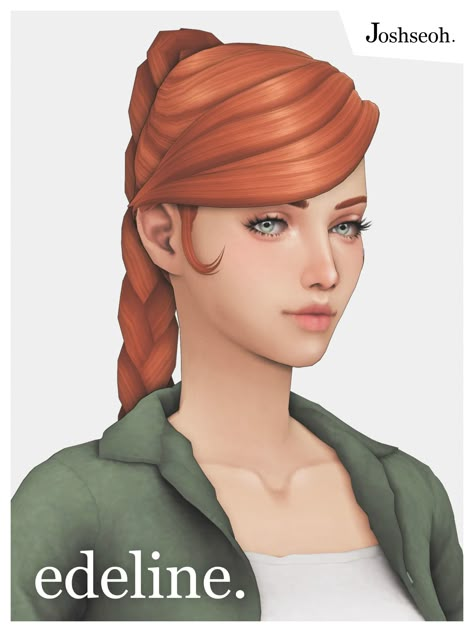 Edeline Hair (Hair Commissions) | Patreon Sims 4 Hair Overlay, Sims 4 Maxis Hair Cc, Sims 4 Cc Hair With Bangs, Ts4cc Hair, Ts4 Hair, Los Sims 4 Mods, Fantasy Play, Cc Folder, Cc Hair